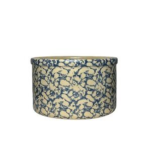 Robinson Ransbottom Low Jar 2 QT Blue Sponge Roseville Ohio Crock